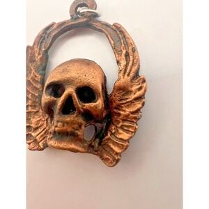Winged Skull Pendant Gothic Necklace Dark Romantic Statement Charm Edgy Fantasy